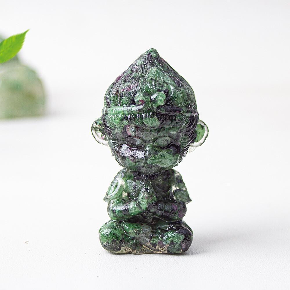Tree Resin Craft Monkey King Statue With Natural Water Crystal For Home Decoration And Collectors