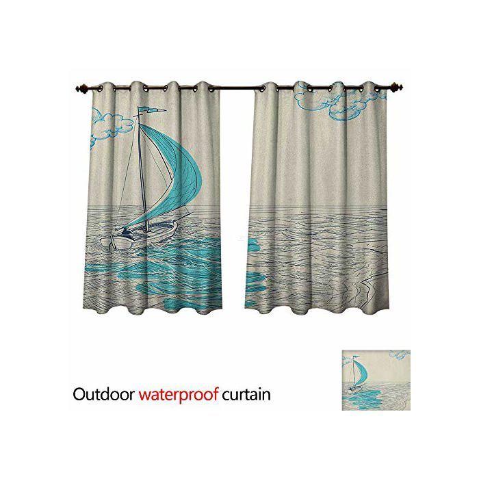 Rideau Extérieur - Anshesix - Nautique - W72 X L63 - Oleanders Et Voilier