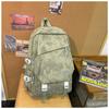 New Korean version trend niche backpack male junior high school students solid color schoolbag female large capacity casual light backpack