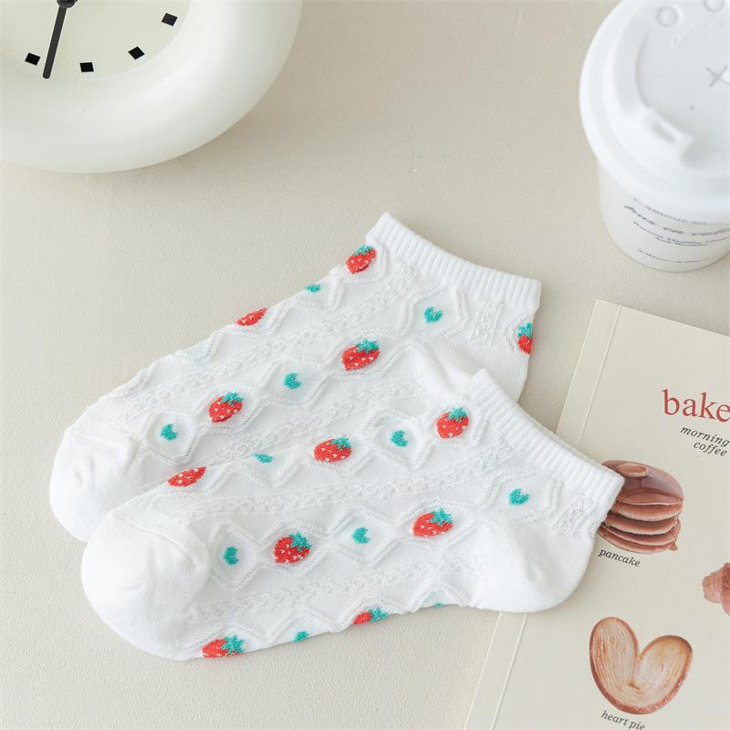 Japanese Cute Fruit Boat Socks Women'S Summer Low-Top Socks Student Girl Casual Socks Spring And Autumn Love Low-Rise Socks