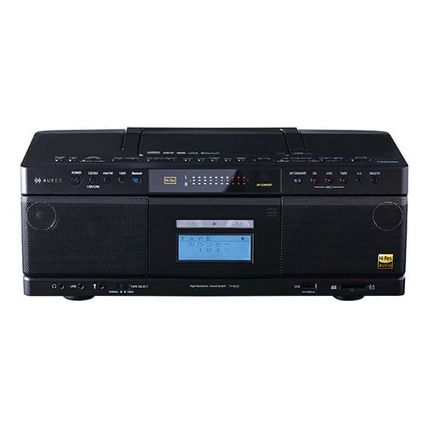 AUREX Radio Cassette Recorder TY-AK21-K (Black) Hi-Res SD/USB/CD