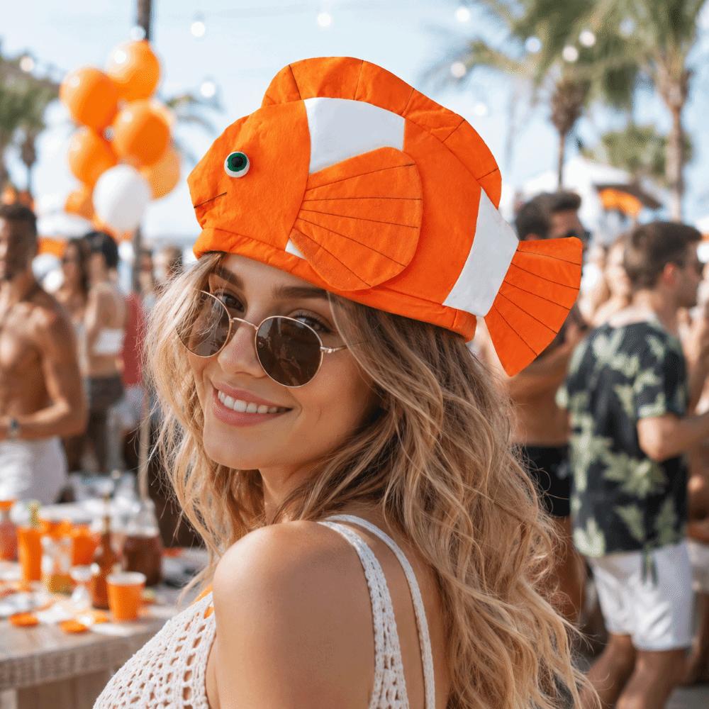 Creative Cartoon Fish Hat Funny Halloween Headgear Fish Head Cover Role Playing