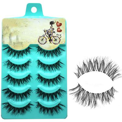 5 Paar Charmante Damen-Falsche Wimpern Kreuz Natürliche Fake-Wimpern