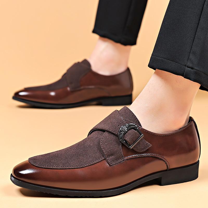 Fashion Brown Business Men's Leather Shoes Designer's Versatile and Trendy Styles Outdoor Leisure Party Office and Wedding Plus Size -48