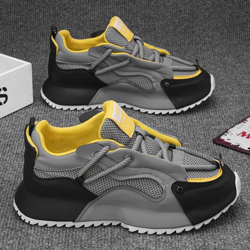 Sommer Herrenschuhe Größe 44 neue Herren Mesh atmungsaktive Sneaker höhenverstärkende Sport bequeme Freizeitschuhe für Herren