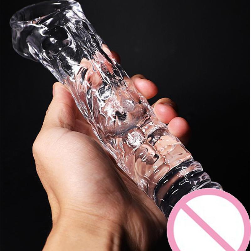 Transparent Penis Extend Sleeve Reusable Condoms Dildo Enhancer Delay Ejaculation Cock Rings Nozzle Sex Toys For Men