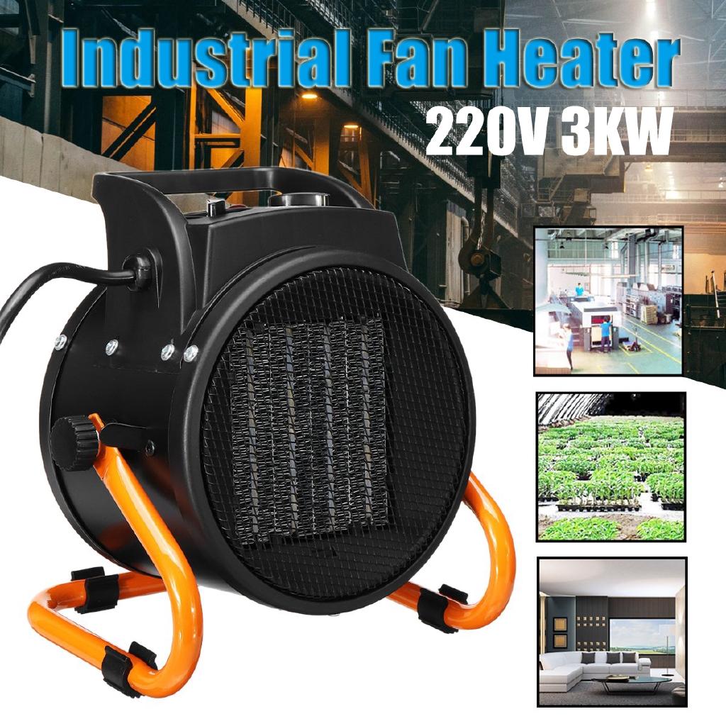 IPX4 3KW 220V Warm Air Blower Fan heater Steam air Heater Electric Warmer Office Home thermostat industrial Electric Heater