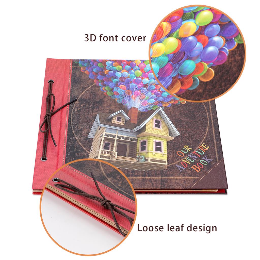 12inch Photo Album Self Adhesive Scrapbook 60page Diy Vintage Photo Book Kraft Paper Memory Book Ideal For Family Travel Wedding