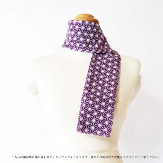 Dyeing Anbo Soft Gauze Tenugui Medium Authentic Dyed Cotton with Hemmed Made in 35cm x 100cm "Asanoha Grape" 100% Edges, Japan,