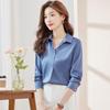 Damen V-Ausschnitt Langarm Chiffon Professionelles Bluse