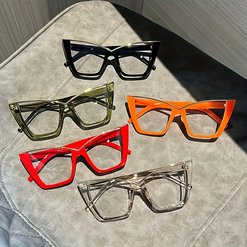 

5-Pack Women s Fashion Glasses, Clear Lenses, Cat-Eye Design, Jelly-Color Frames – Perfect for Photos & Gifting