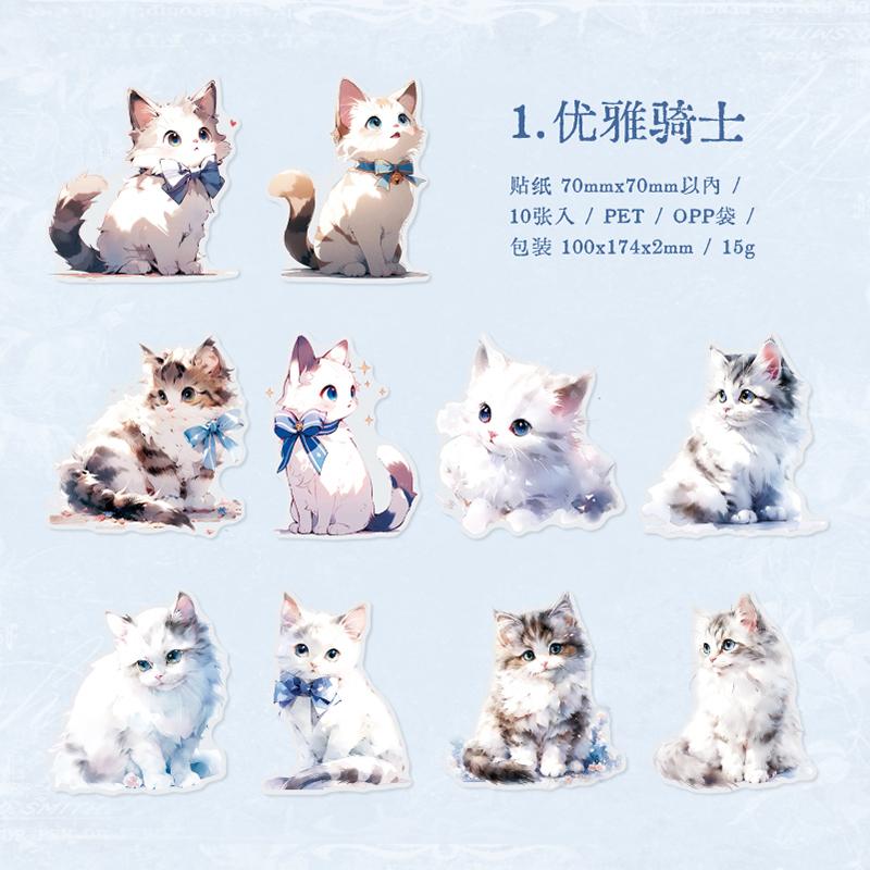

Yoofun 10pcs Cute Animal Stickers for Craft Card Making Kwaii Cat Rabbits Sticker Collage Junk Journal Scrapbooking Decor Labels