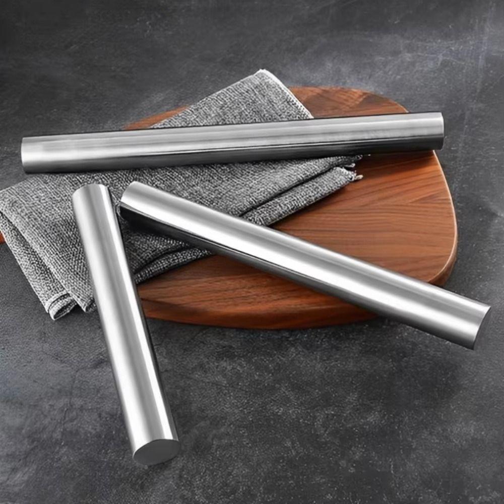 8/10/12inch Stainless Steel Rolling Pin Smooth Surface Dough Bake Roller  Pizza Making