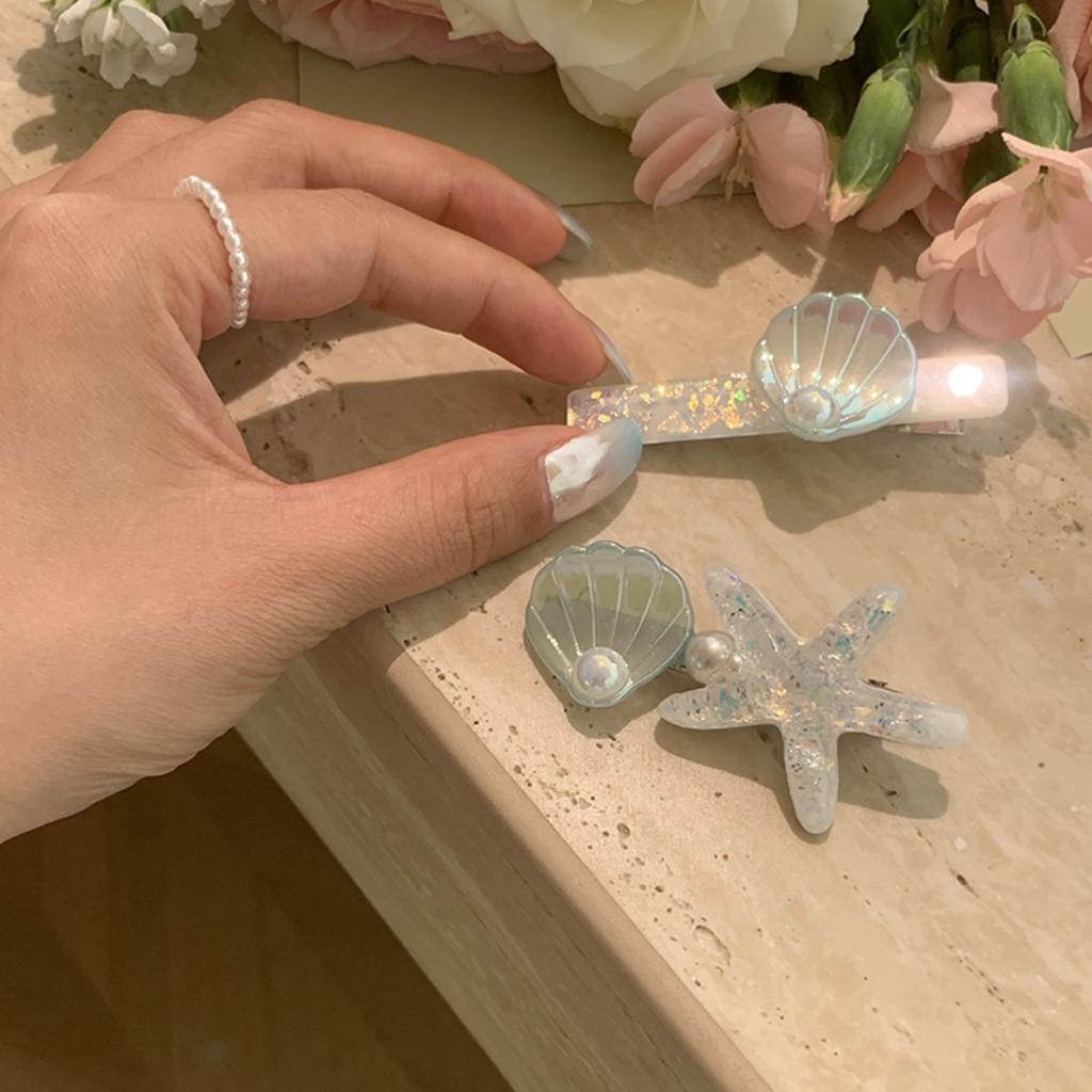 Summer shell starfish cute hairpin simple and sweet broken bangs hairpin side clip hair accessories