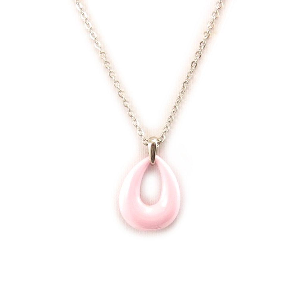 Altesse [L2136] - Collier acier 'Chorégraphie' céramique rose