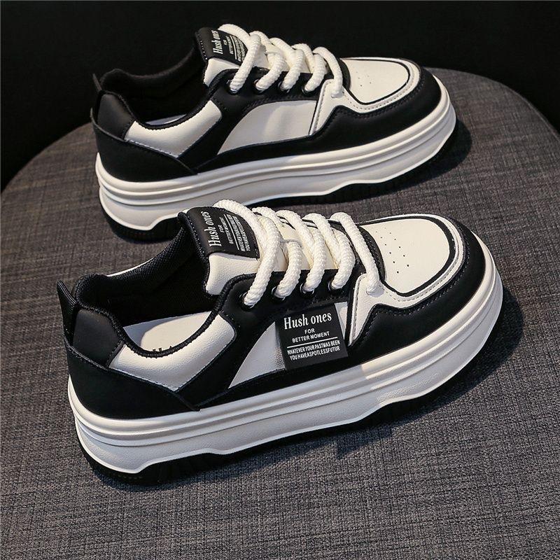 

22 years of black and white panda shoes ins tide spring and autumn new height-increasing casual sports shoes 35 чёрный