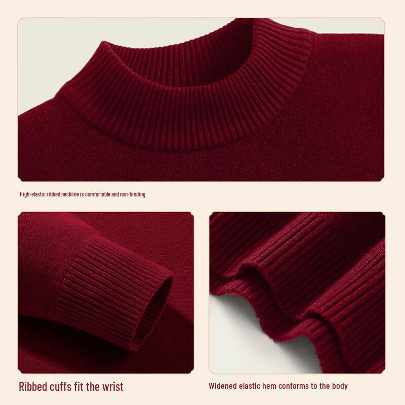 Hodo Unisex Semi-Turtleneck Thickened Sweater with PO Pony Ingots