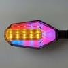 Universal Double Color Motorcycle Turn Signal Lights 12 LED Lamp Blinker Front Rear Lights Indicator for Motorbike Off