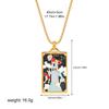 New Design Colorful Enamel Tarot Cards Pendant Necklaces  18K Gold Plated Sun Star Moon Box Chain Choker Jewelry for Women
