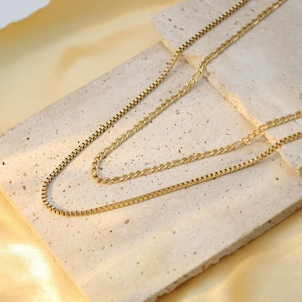 Wind Three Layers Stacked With Titanium Steel Necklace Women'S 18K Gold High-End Necklace Jewelry