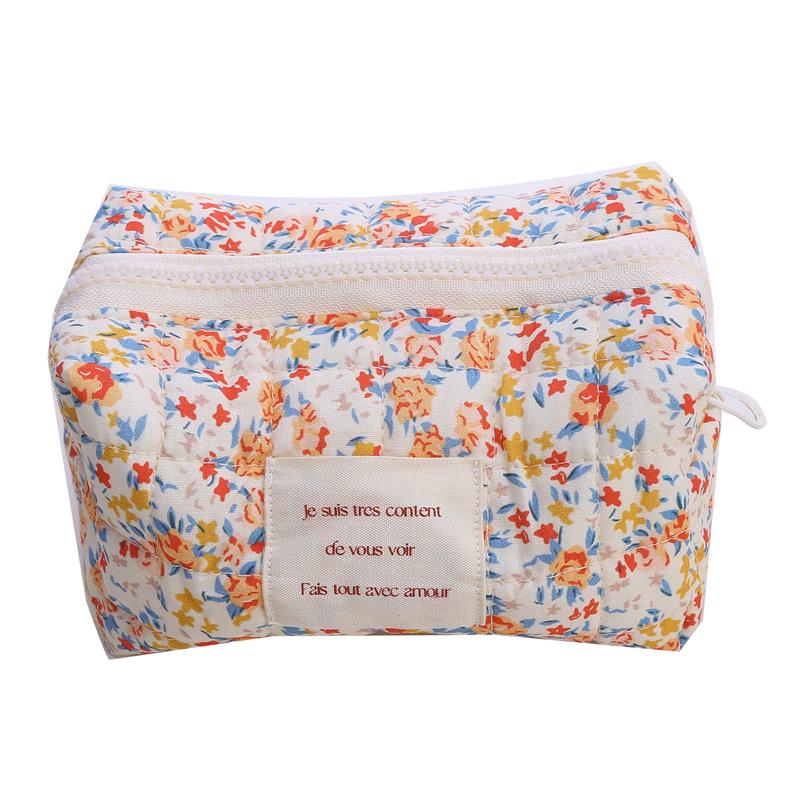 Femei Modă Imprimeu Floral Geantă Cosmetică Organizator Articole de Toaletă Călătorie Geantă Plic Moale Îngroșată