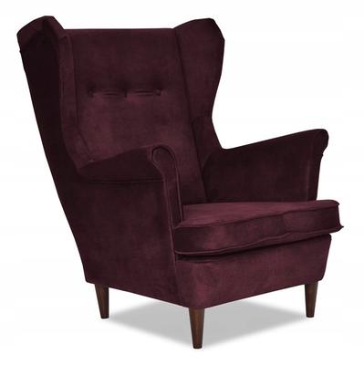 ARI Scandinavian Family Furniture Wing Chair DARK Purple Heather Fabric
