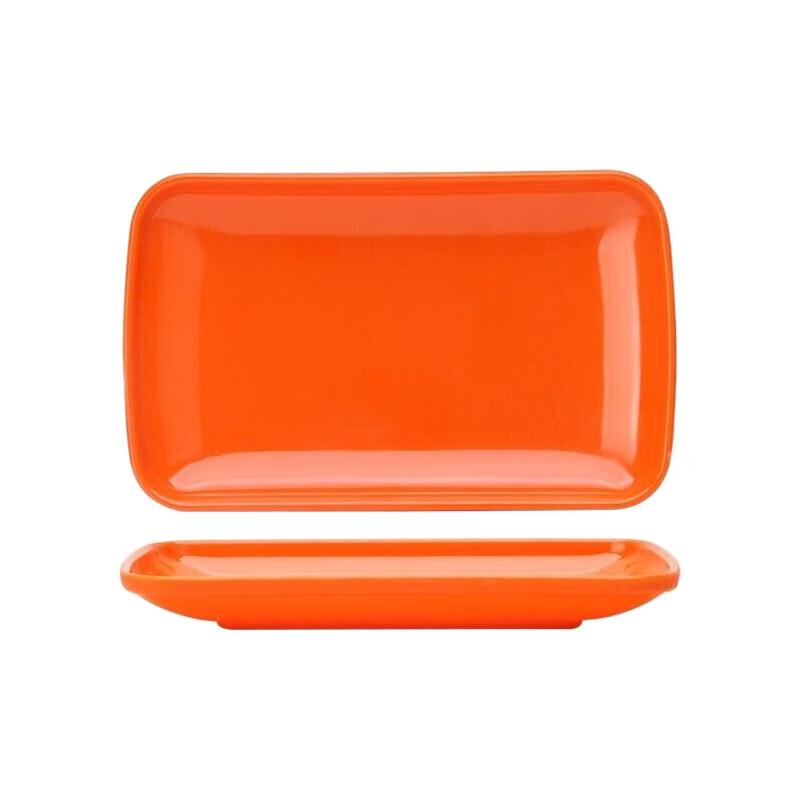 

Huihuang 7.5-inch Orange Rectangular Melamine Dinner Plates, 10-Pack