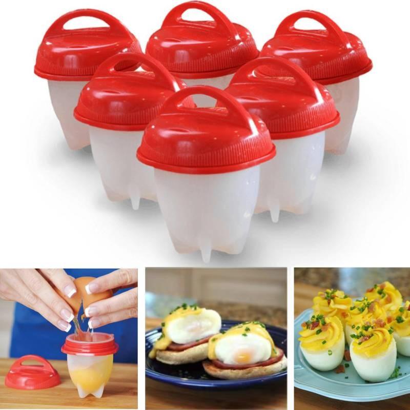 Premium Nonstick Silicone Egg Steamer Cups Six Pack For Perfect Poached Eggs