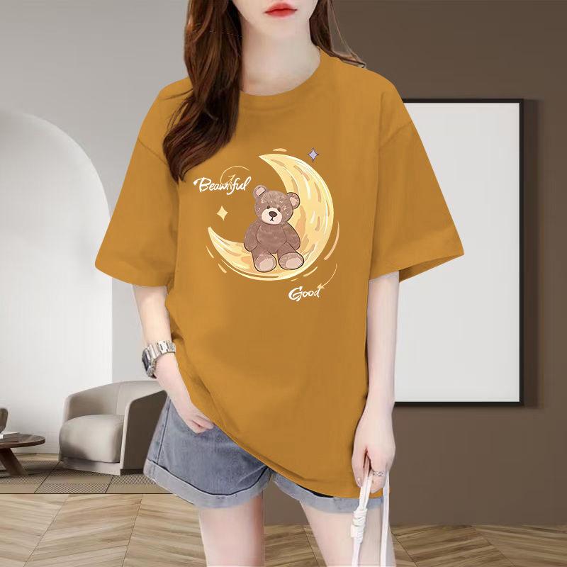 2026 European Style Plus Size Women's Cotton Short Sleeve T-shirt - Hot Selling, Loose, Slimming, Versatile, and Trendy