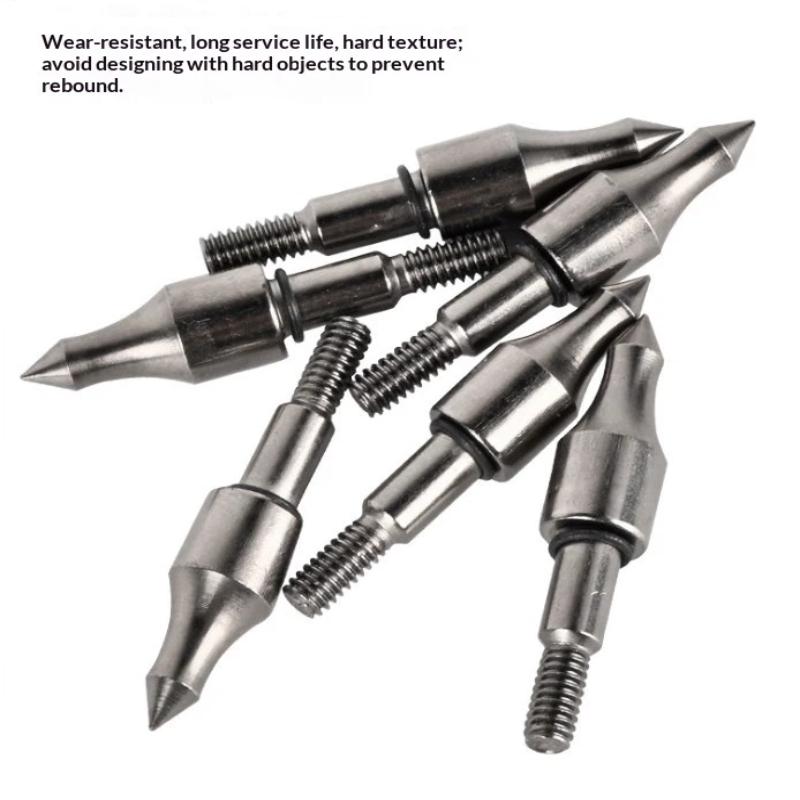 Punte per Frecce da Tiro con l'Arco Metallo Avvitabili Punte da Campo con Anello di Gomma per Aste Frecce da 8.8mm Accessori Tiro a Segno Caccia