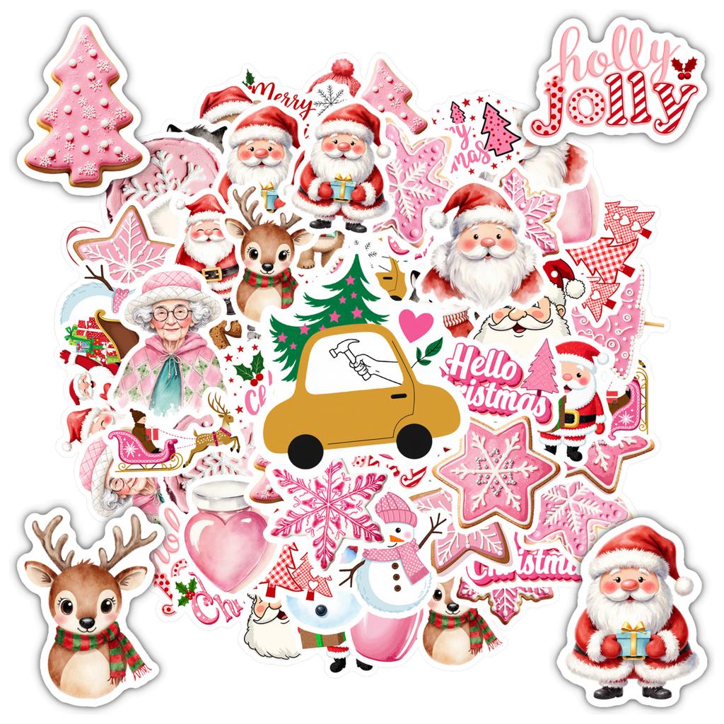 35pcs Cartoon Snowman Stickers Cute Winter Diy Stickers Funny Stickers For Laptop Luggage Scrapbook Diary Sticker Guitar