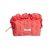 Travel Storage Bag Large Capacity Toiletry Bag Simplicity Makeup Bag For Women Girl Fashion Striped Ruffle Cosmetic Bags