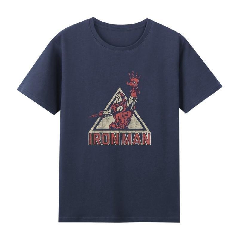 Genuine  High-quality Retro Avengers Retro Iron Man Comic Print Men's And Women's T-shirts Short-sleeved TopsJacket