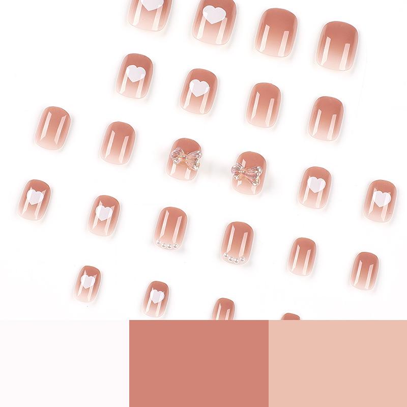 Trage Nagellack Weiß Liebe Schleife Nagelkunst-Stück, Nagelkunst fertiges Nagelkunst-Stück, trage Nagellack abnehmbare Nagelkunst