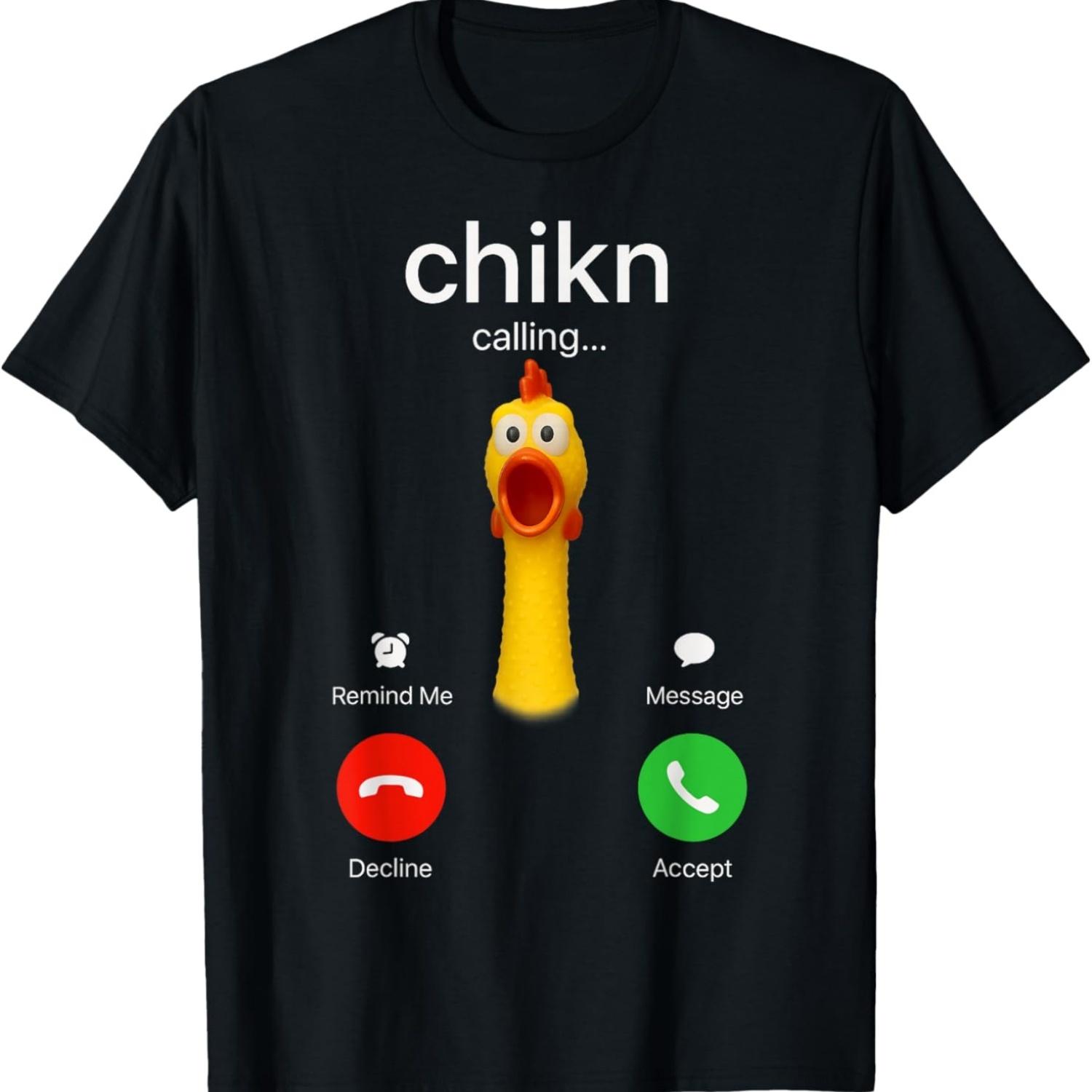 

Funny Rubber Chicken Incoming Call Meme Graphic T-Shirt S чёрный
