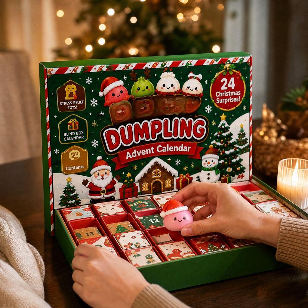 Weihnachts-Adventskalender für Erwachsene - Niedliche sensorische Überraschungsspielzeuge gegen Stress, Box