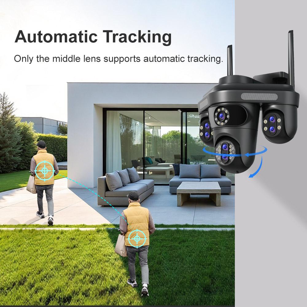 NIBIOK 30X suumigaamera välistingimustes veekindel WiFi-kaamera HD 35MP 7 objektiiv IP CCTV öönägemine liikumise jälgimine kahesuunaline intercom IP-kaamera