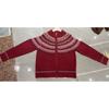 Faroese-Inspired Cable Knit Zip-Up Sweater Womens Oversized Round Neck Cardigan Winter