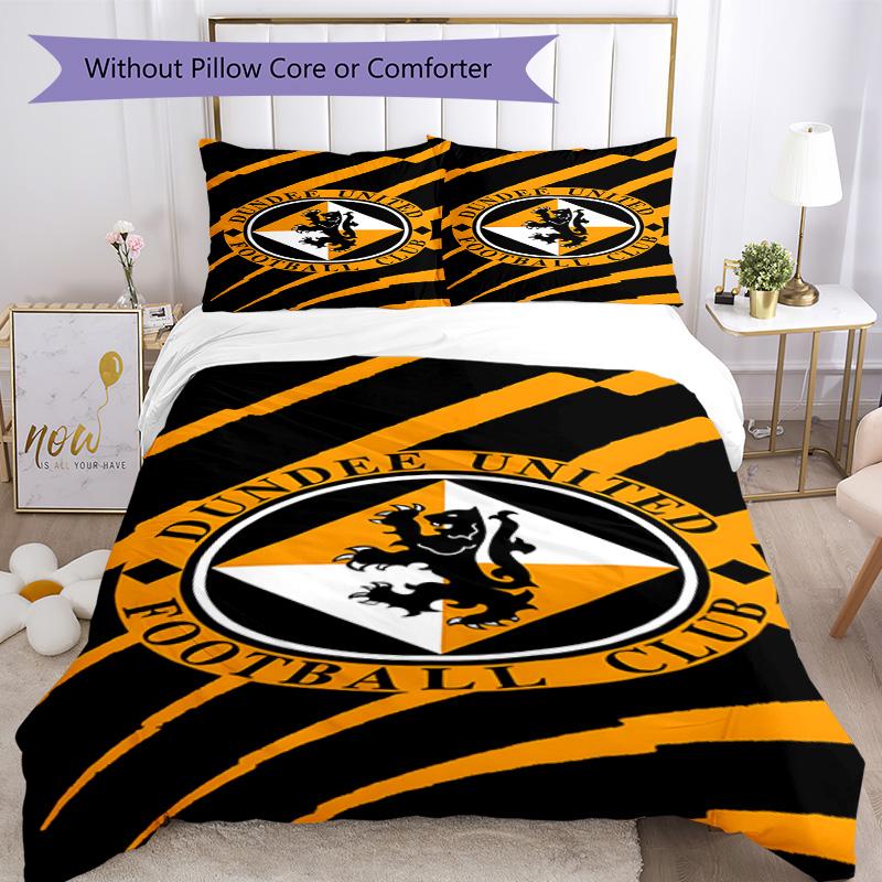 Dundee United Crest Printed Pattern Duvet Cover Set – Includes 1 Duvet Cover and 2 Matching Pillowcases Bedroom Decor Christmas Gifts
