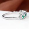 Elegant Two Color Optional Band Ring for Women Green White Zircon Banquet Fashion Jewelry Gift