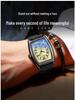 Fins Men's Tonneau Classic Blue Light Retro Business Waterproof Quartz Watch
