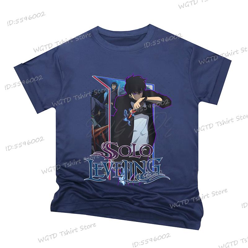 Anime Pattern Solo Leveling Men T-shirts Statue of God Cartoon Short Sleeve Clothes Harajuku Sung Jin-Woo Tshirts Tops Unisex