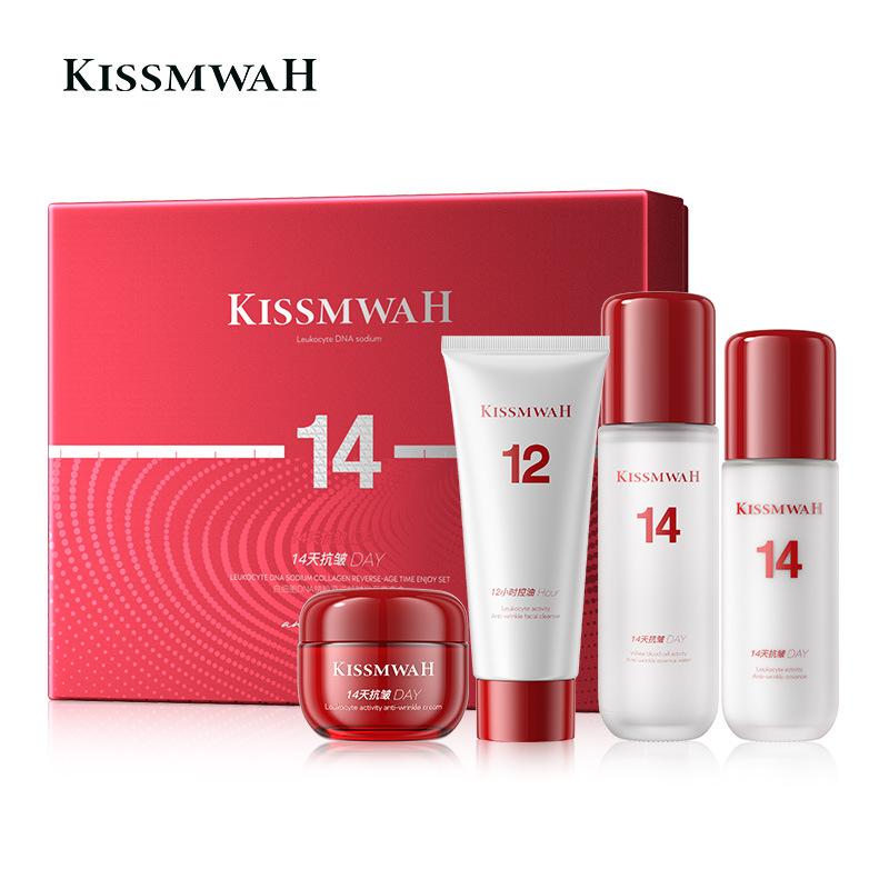 KISSMWAH White Blood Cell DNA Sodium Collagen Anti-Aging Timeless Enjoyment Set Body Care 110ml+100ml+50g+100g
