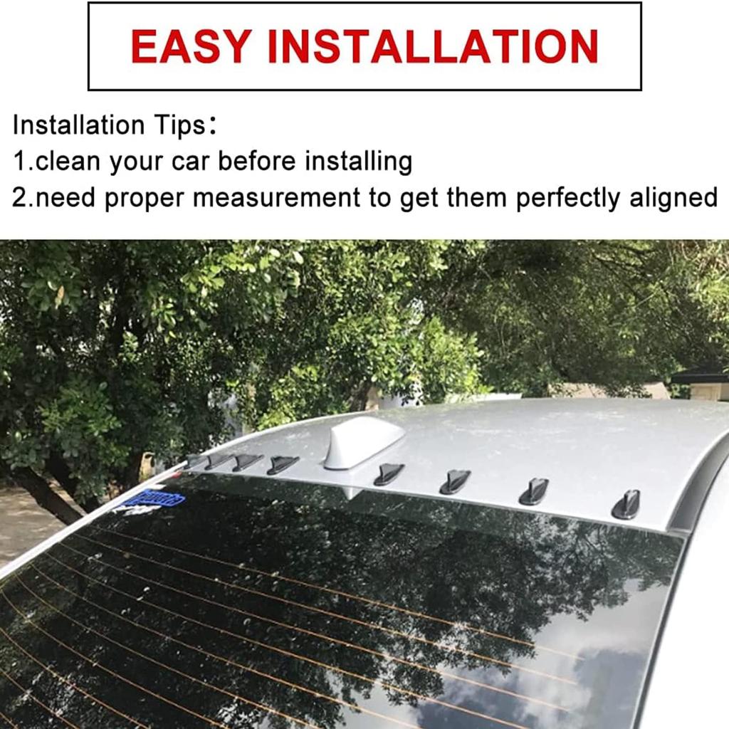 Alpha Racing Air Vortex Generator Shark Fin Set of 10 Spoiler, Roof Wing Pointed End Style