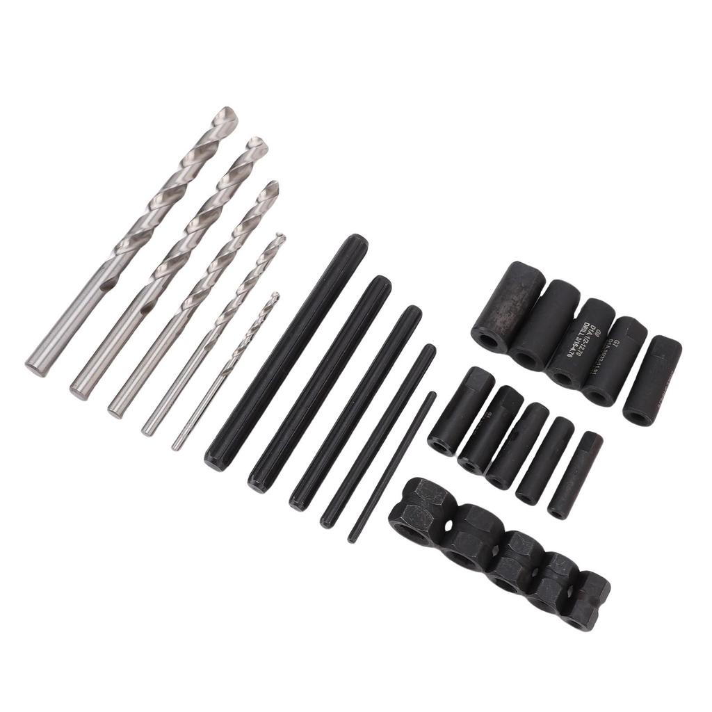 25 Pcs Screw Extractor Set High Hardness Steel Easy Out Broken Bolt Extractor Kit with Storage Case