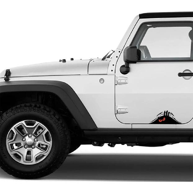 4 Pack Peeking Monster Funny Car Sticker Scary Eyes Monster Vinyl Decal Self-Adhesive Car Sticker Vehicle Decoration Accessories 7.48'' x 2.75'',