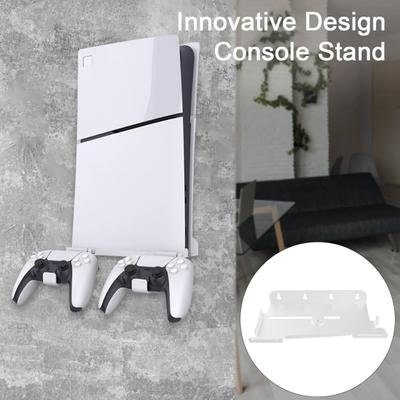 Držák pro montáž na stěnu Základna stojanu se 2 držáky ovladače pro PS5 Slim Digital Disc Editions Tenký účinný držák chlazení Vylepšený výkon
