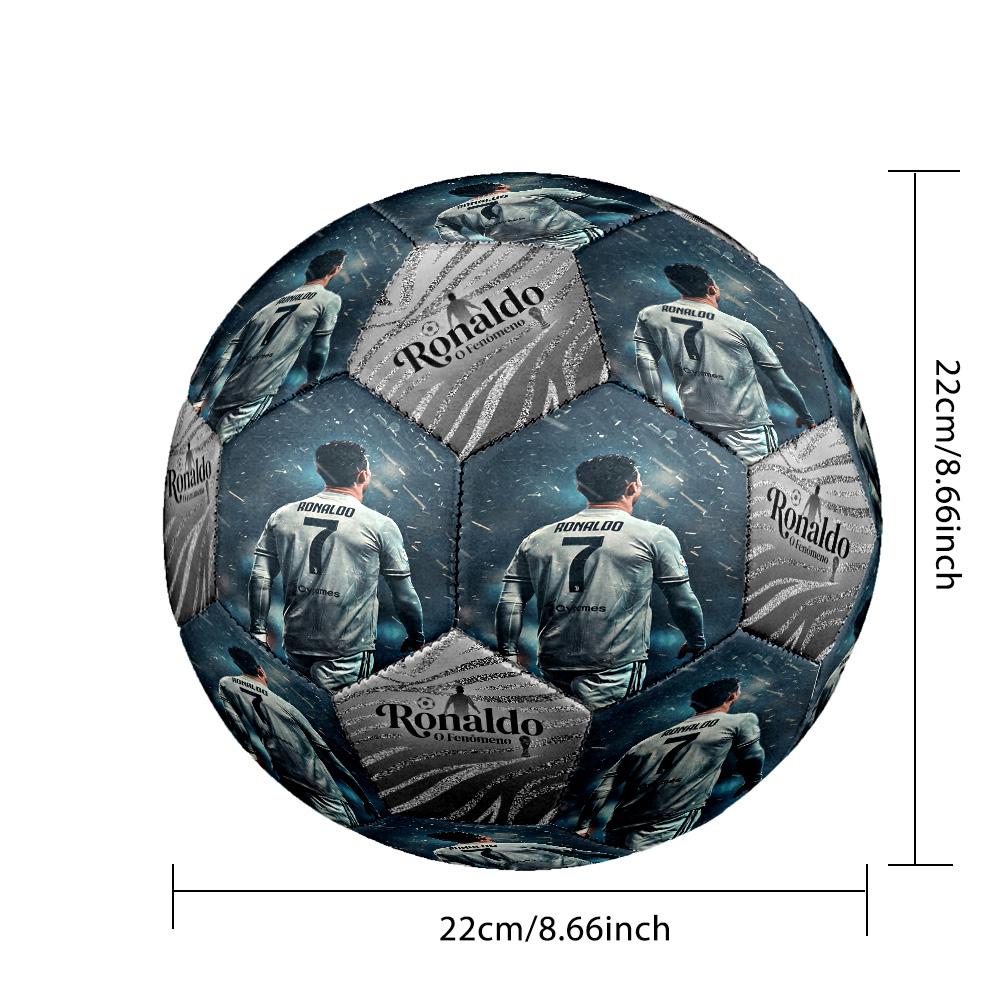 Ronaldo's Legacy Football Size 5 Soccer Ball Machine-Stitched Indoor/Outdoor Training and Matches Unique Gift for Soccer Lovers