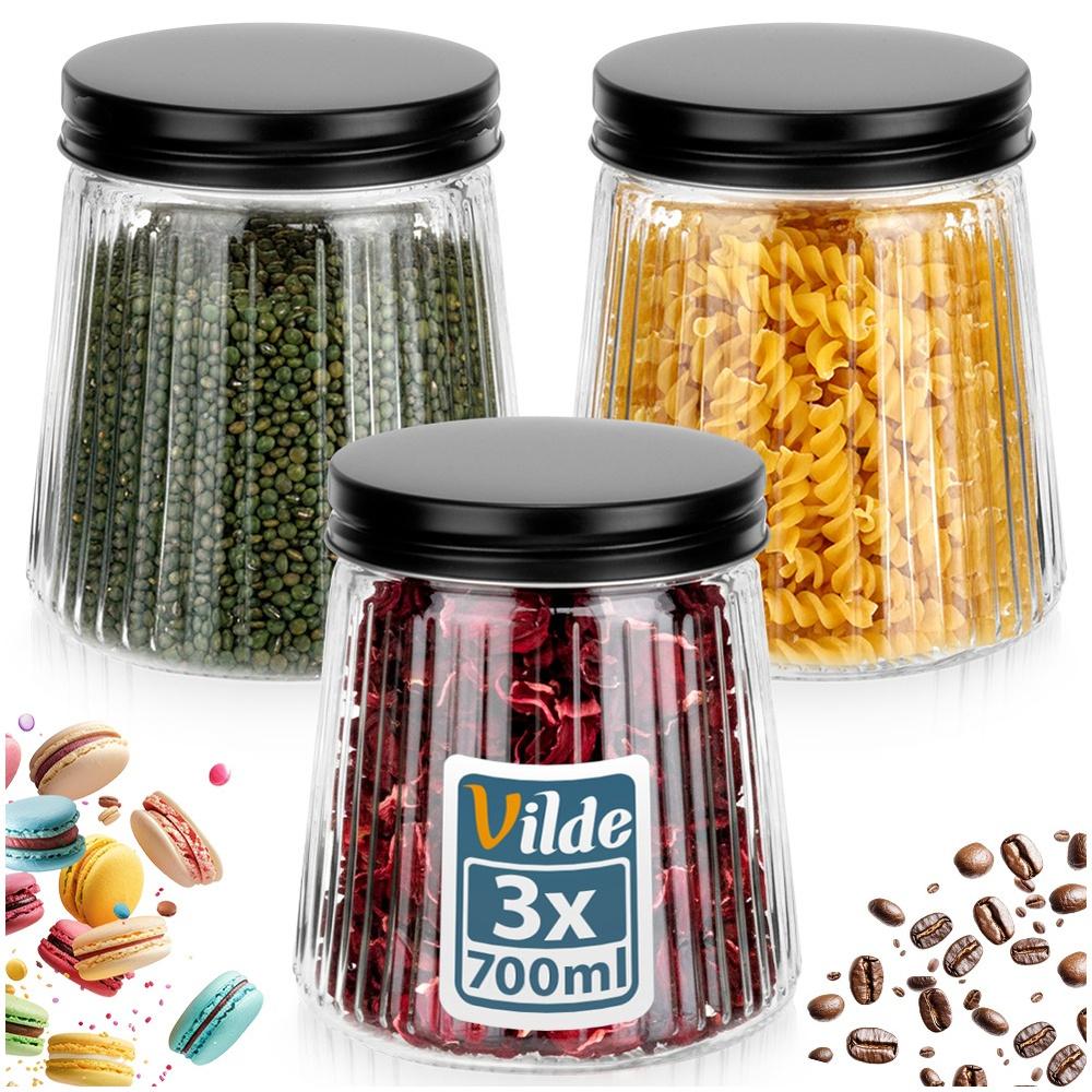 Glass Containers For Loose Products With Lid 700 Ml 3 Pcs.