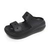 Crush Chunky Heel Tall Wedge Slipper Sandals Black 207670 001